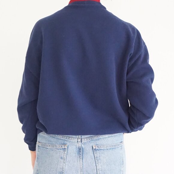 Vintage Cats Christmas Navy Graphic Sweatshirt Festive Holiday Winter M - Picture 2 of 9